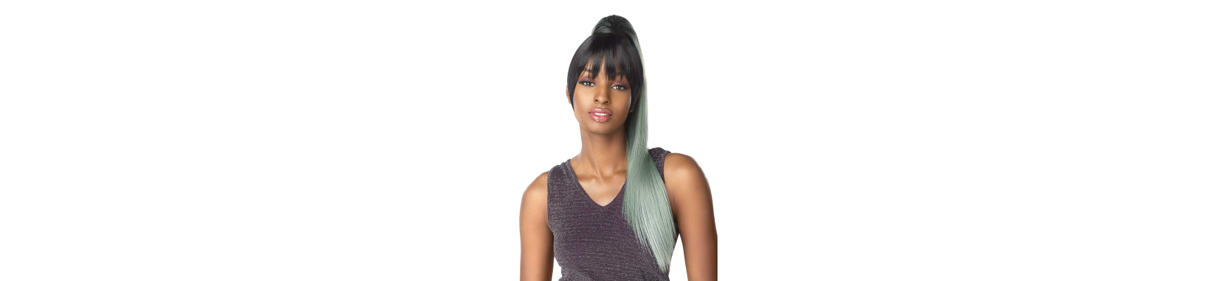 Postiches en cheveux synthétiques hi-heat Postiches en cheveux synthétiques hi-heat postiche queue de cheval avec frange cami...