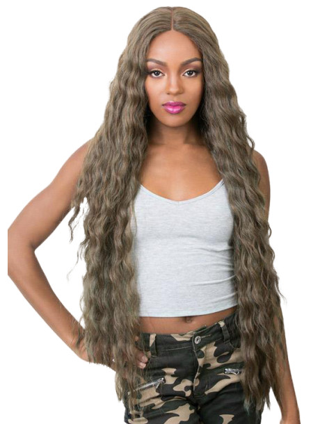 Perücken aus hitzebeständigen Fasern Perücken aus hitzebeständigen Fasern Lace Front Perücke extra lang on...