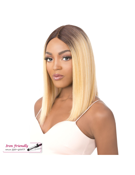 Perücken aus hitzebeständigen Fasern Perücken aus hitzebeständigen Fasern Perücke lace Stirn quadratisch lange glatt...