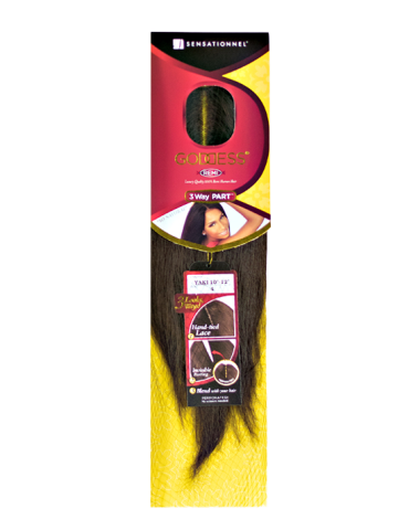 Cierre de pelo natural Cierre de pelo natural Cierre 100% cabello humano Remi Yaki 3 Way Parte diosa sensacional GODD...