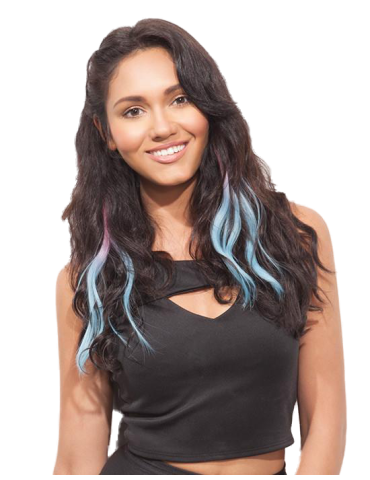 Extensiones de pelo con clip Extensiones de pelo con clip ondulado y coloreado Cotton Candy-2 spotl...