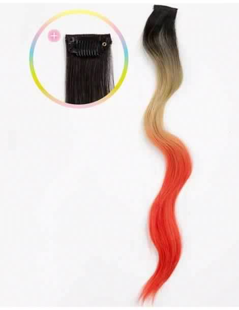 Haarverlängerung mit Clip Haarverlängerung mit Clip Haarverlängerung mit Clip farbige und wellenförmige Body Wave Summer Sunset 