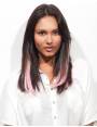 Haarverlängerung mit Clip Haarverlängerung mit Clip Haarverlängerung mit Clip bunte glatte Spitze in J Curl BABE PINK-2 spotl...