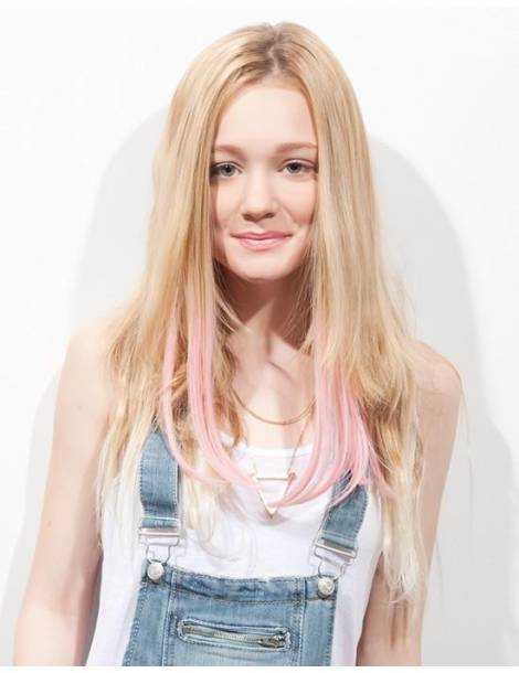 Extensiones de pelo con clip Extensiones de pelo con clip con punta de color y rizo j liso BABE PINK-8 sp...