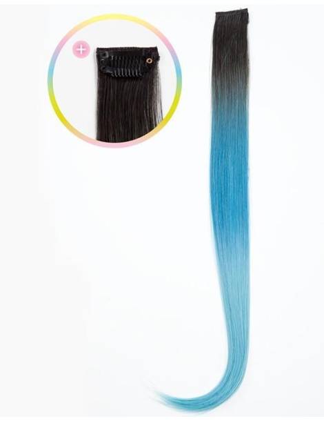 Extensions de cheveux a clip Extensions de cheveux a clip extensions a clips colores et lisse pointe en j Curl BLUE HAWAII-2 ...