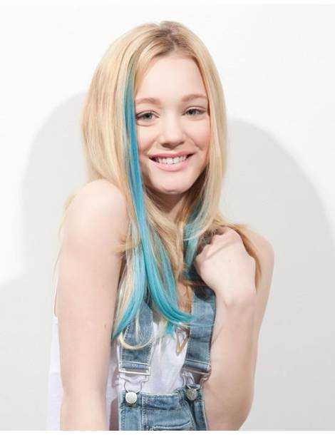 Extensions de cheveux a clip Extensions de cheveux a clip extensions a clips colores lisse pointe en j curl BLUE HAWAII-8 spo...