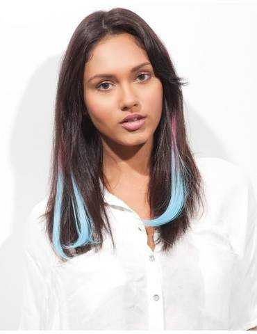 Haarverlängerungen mit Clip Haarverlängerungen mit Clip Haarverlängerungen mit Clip bunte glatte Spitze in J curl Cotton Candy-2