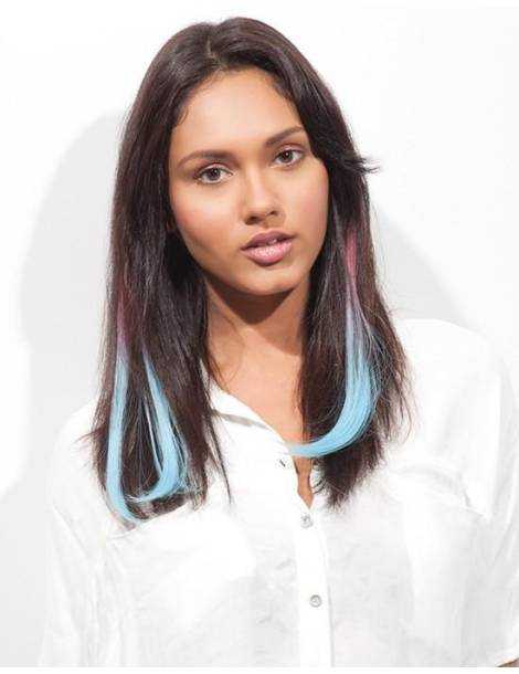 Haarverlängerungen mit Clip Haarverlängerungen mit Clip Haarverlängerungen mit Clip bunte glatte Spitze in J curl Cotton Candy-2