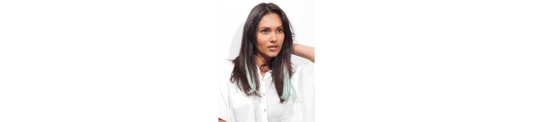 Extensions de cheveux a clip Extensions de cheveux a clip extensions a clips colores lisse pointe en J curl Honey drew-2 spot...