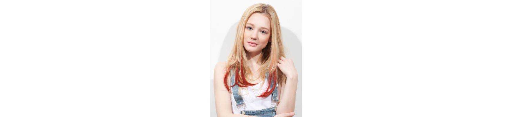Extensions de cheveux a clip Extensions de cheveux a clip extensions a clips colores lisse pointe en j curl Kiss of Fire-8 sp...