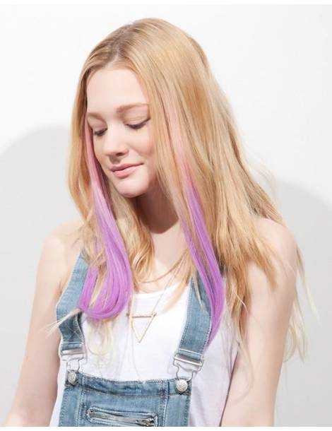 Haarverlängerungen mit Clip Haarverlängerungen mit Clip Haarverlängerungen mit Clip bunte glatte Spitze in J curl Love Potion-8 