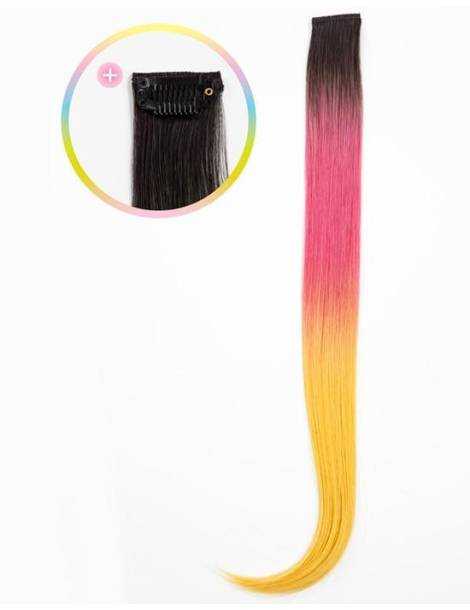 Extensions de cheveux a clip Extensions de cheveux a clip extensions a clips colorés lisse pointe J curl Pink Banana-2 spotli...