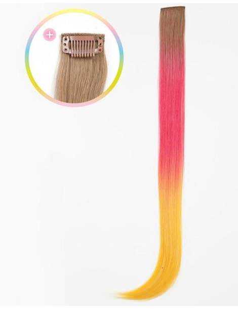 Extensions de cheveux a clip Extensions de cheveux a clip extensions a clips colores lisse pointe en j curl Pink Banana-8 spo...