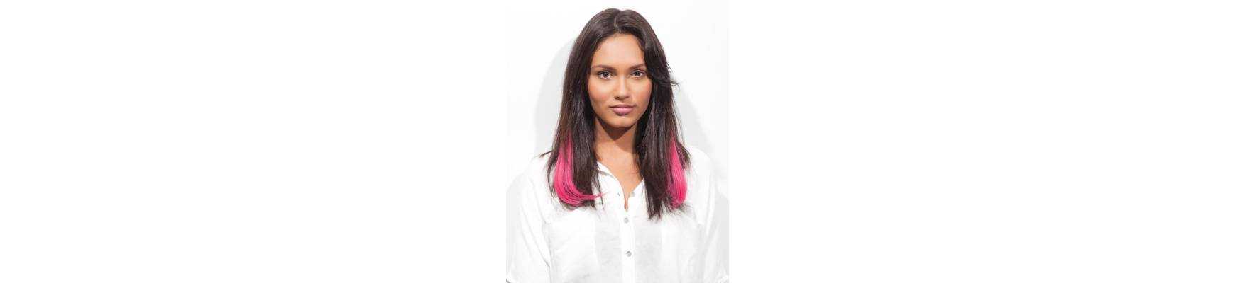 Clip in hair extensions Clip in hair extensions smooth colored clip in extensions j curl Pink Berry-2 spot...