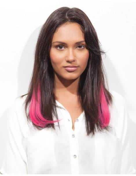 Clip in hair extensions Clip in hair extensions smooth colored clip in extensions j curl Pink Berry-2 spot...