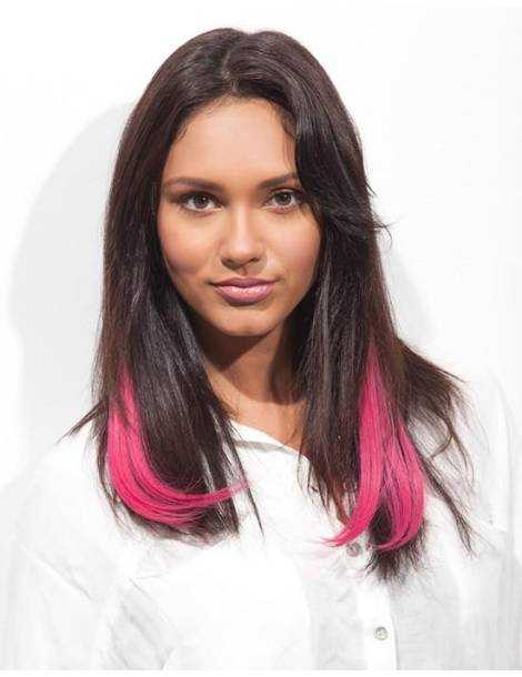 Clip in hair extensions Clip in hair extensions smooth colored clip in extensions j curl Pink Berry-2 spot...