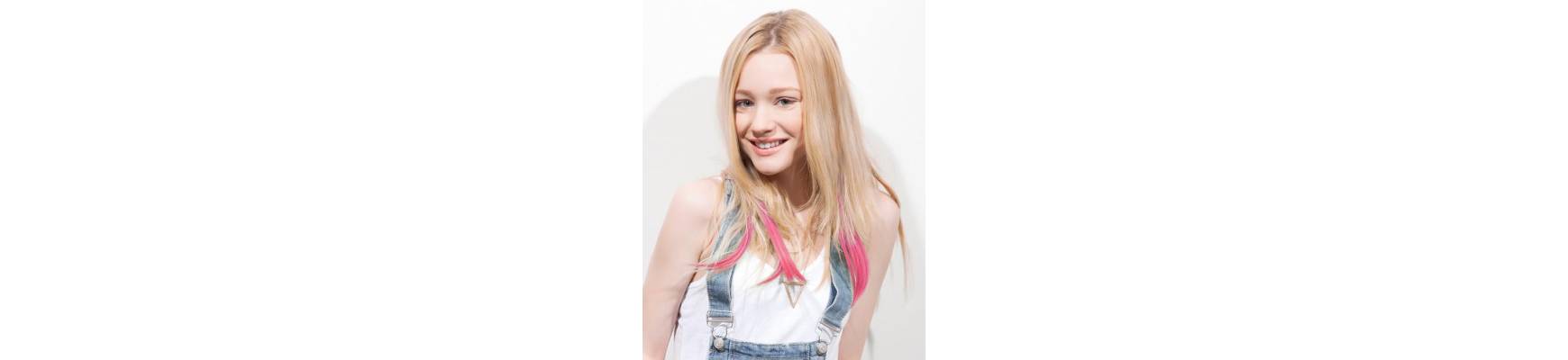 Extensions de cheveux a clip Extensions de cheveux a clip extensions a clips colores lisse pointe en j curl Pink Berry-8 spot...