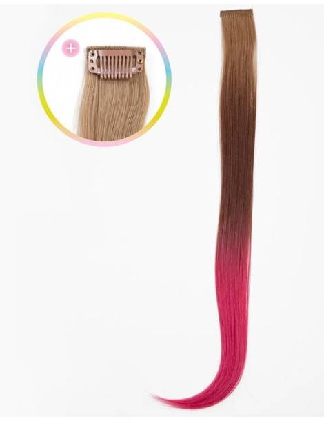Extensions de cheveux a clip Extensions de cheveux a clip extensions a clips colores lisse pointe en j curl Pink Berry-8 spot...