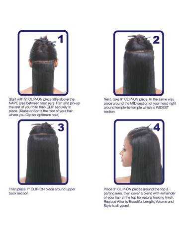 Extensiones de pelo sintético con pinzas Extensiones de pelo sintético con pinzas Extensiones de pelo liso con pinzas...