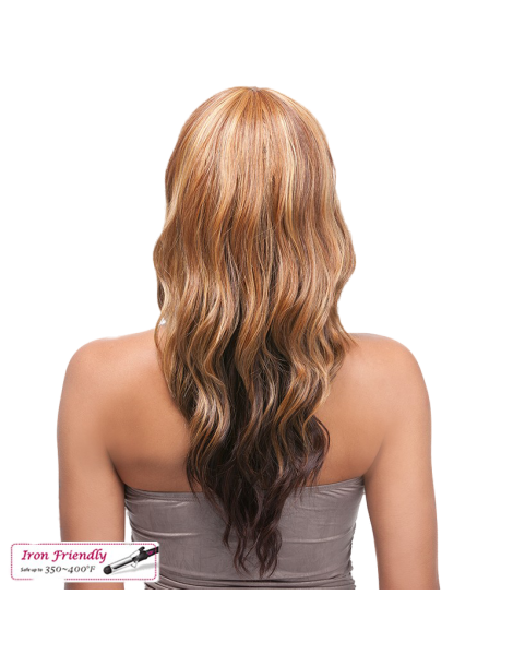 Halbperücke Faser 100% Premium Halbperücke Faser 100% Premium Halbperücke gewellt mittellang Q-Silvia Quality wig QUALIT...