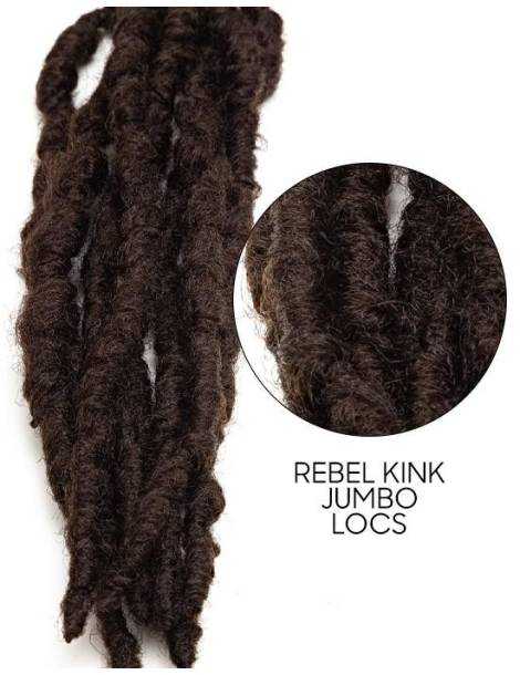 Mèches Faux locks pour crochets braids Rebel kink Jumbo Locs 19"