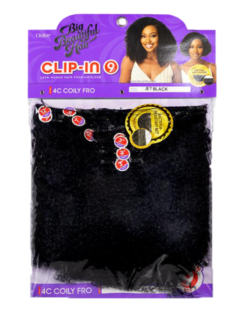 Extensions de cheveux à clip crépus 4A Kinky Curly 10" Outre