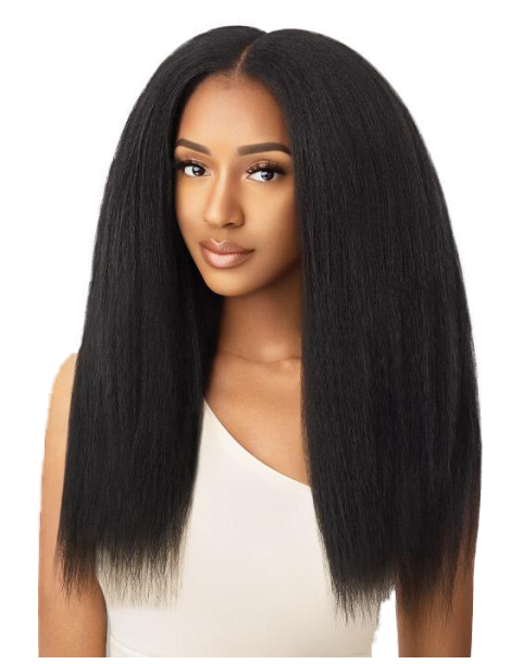 Extensions de cheveux à clip crépus Kinky Straight 18" Outre