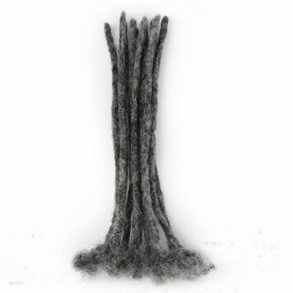 20 Extensiones con ganchos de pelo afro natural en negro y gris natural, hechas a mano 20 Extensiones con ganchos de pelo afro natural en negro y gris natural, hechas a mano