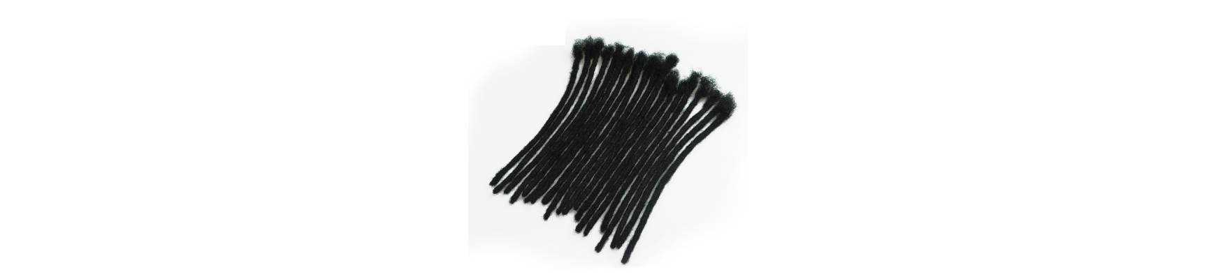 20 Extensions Locks Haken Naturhaar Afro krauses Haar Farbe 1B schwarz handgemacht