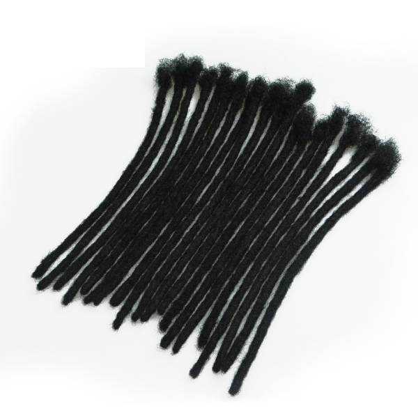 20 Extensiones mechones pelo natural afro encrespado color 1B negro hecho a mano