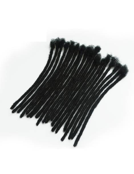 20 Extensions Locks Haken Naturhaar Afro krauses Haar Farbe 1B schwarz handgemacht