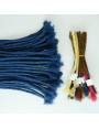 20 Extensions locks crochet en cheveux naturel afro crépus couleur bleu fait a la main