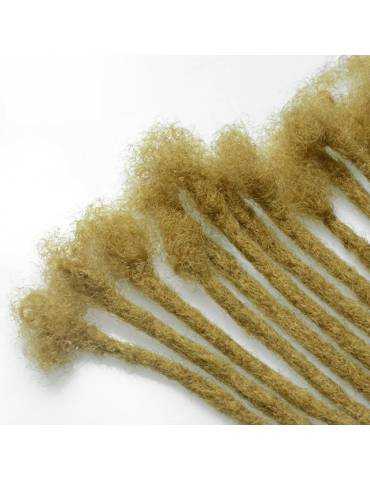 20 Extensions Locks Haken in natürlichen Afro krauses Haar Farbe 27 goldblond handgefertigt