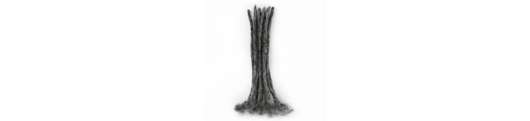 20 Extensions Locks Haken in natürlichen Afro krauses Haar Farbe Schwarz natürlich und grau handgefertigt