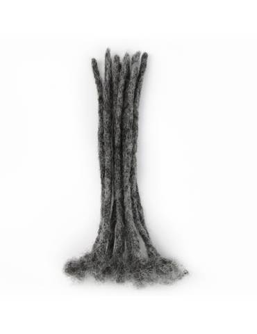 20 Extensions Locks Haken in natürlichen Afro krauses Haar Farbe Schwarz natürlich und grau handgefertigt
