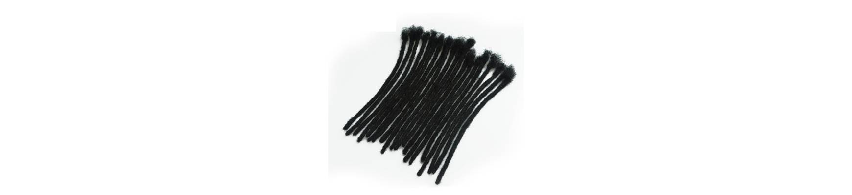 20 Extensions locks crochet cheveux naturel afro crépus couleur 1B noir fait main