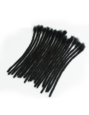 20 Extensions Locks Haken Naturhaar Afro krauses Haar Farbe 1B schwarz handgemacht