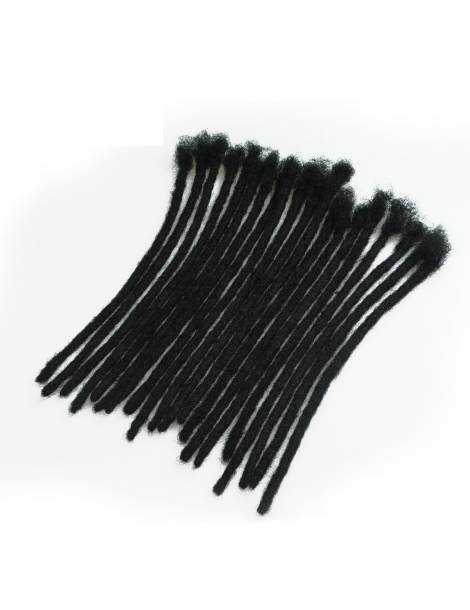 20 Extensions locks crochet cheveux naturel afro crépus couleur 1B noir fait main