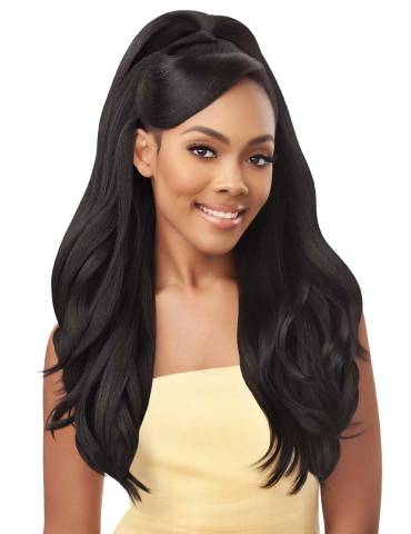 demi perruque lisse mi-long-converti cap curvy addiction outre