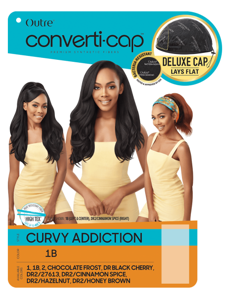 demi perruque lisse mi-long-converti cap curvy addiction outre packaging