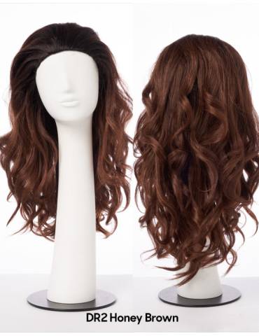 demi perruque lisse mi-long-converti cap curvy addiction outre couleur