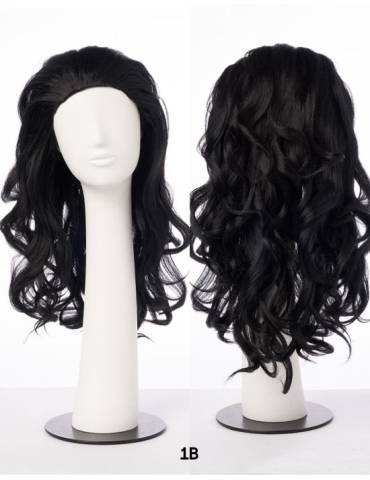 demi perruque lisse mi-long-converti cap curvy addiction outre couleur 1b