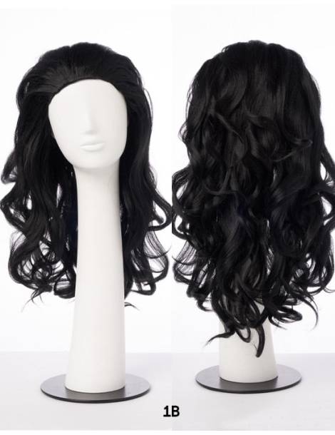 demi perruque lisse mi-long-converti cap curvy addiction outre couleur 1b