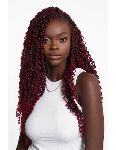 extension cheveux en meches crochet braids couleur T1B/CHERRYRED
