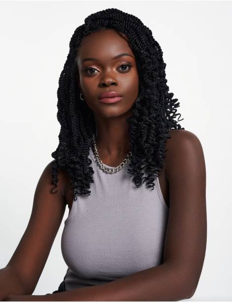 meches pose en crochet braids mi long couleur 1B
