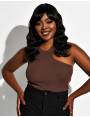 perruque frange ondule carre long Premium Waves feme wig color 1B