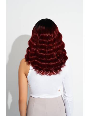 perruque frange ondule carre long Premium Waves feme wig color DR/SC