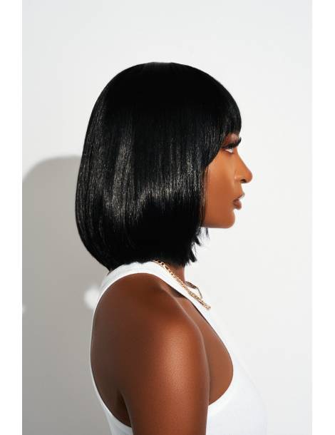 perruque frange carre long lisse Classic Bob Feme Wig couleur 1