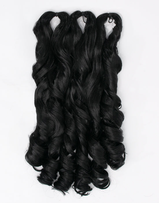 paquet de meches boucles pour tresses couleur noir