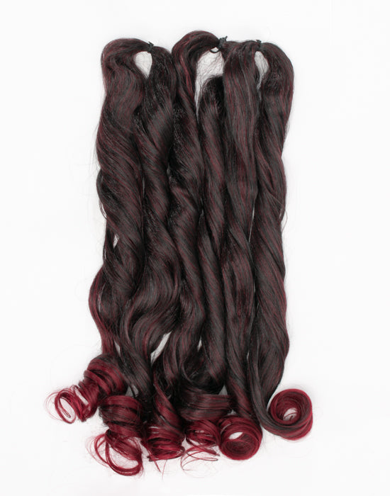 paquet de meches boucles pour tresses pointes rouge